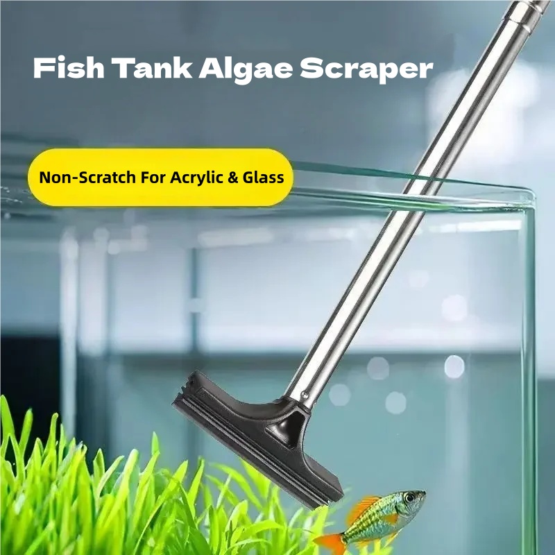 Aquarium Marine Sand - Telescopische aquarium algenkrabber van roestvrij staal
