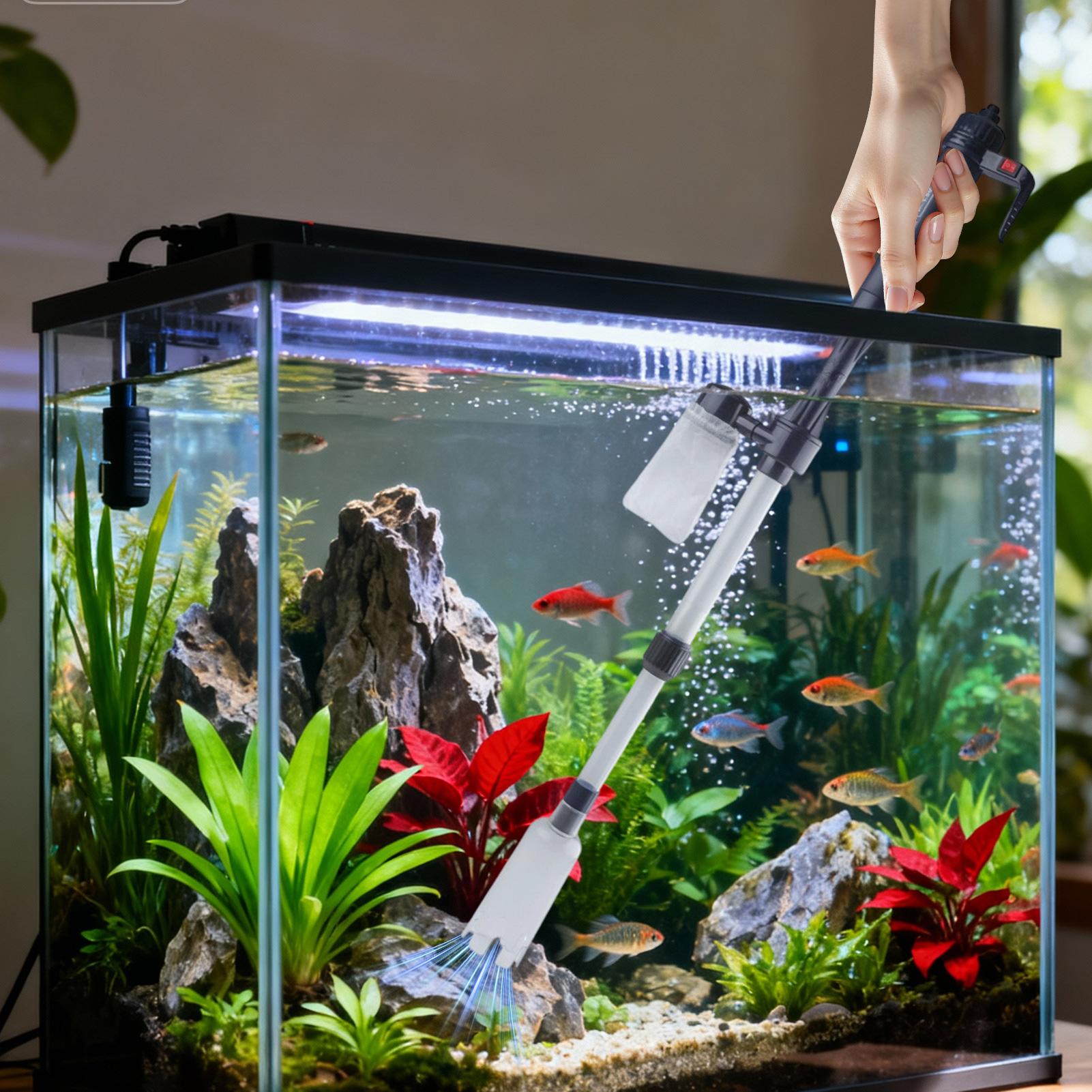 Aquarium Marine Sand - 3-in-1 Aquariumstofzuiger, Grindreiniger, Visbakstofzuiger met Waterverversing,