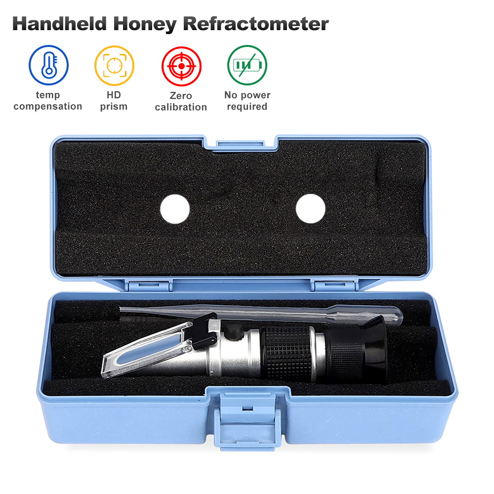 Refractometer Salinity - 3-in-1 draagbare honingrefractometer 58-90% Brix 38-43