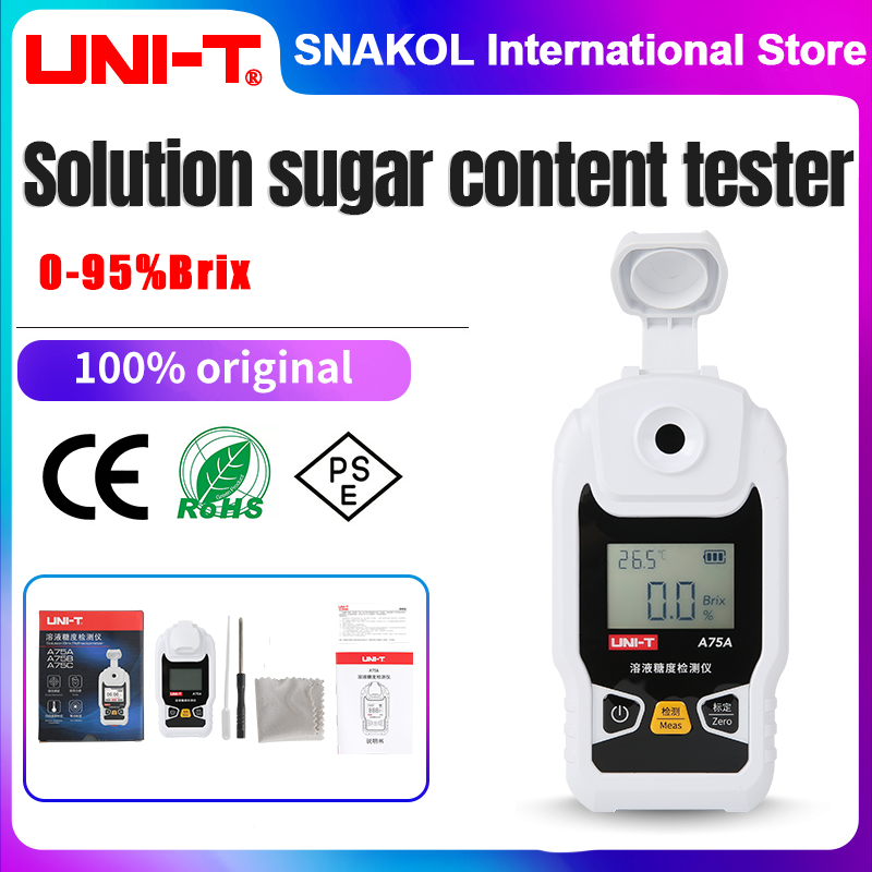 Refractometer Salinity - UNI-T A75C LCD Digitale Refractometer Brix