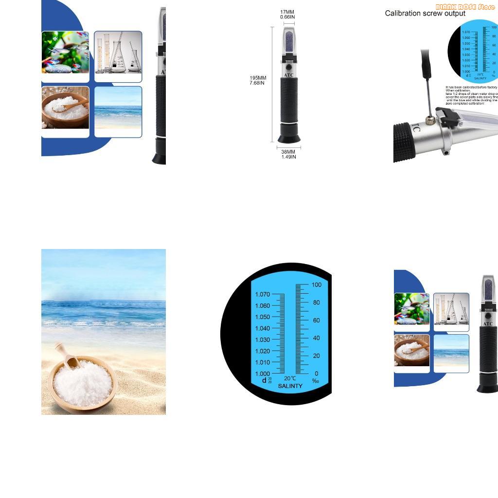 Refractometer Salinity - K1AE Zoutgehalte-refractometer Zeewater-zoutconcentratietester met automatische temperatuurcompensatie