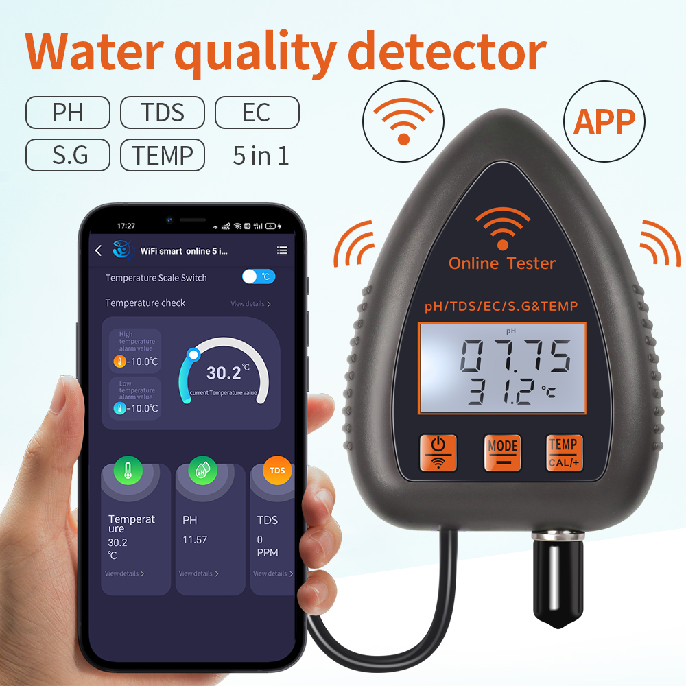 Tuya WiFi 5 in 1 TDS/EC/SALT/S - Marine Aquarium Par Meter recensie en prijs