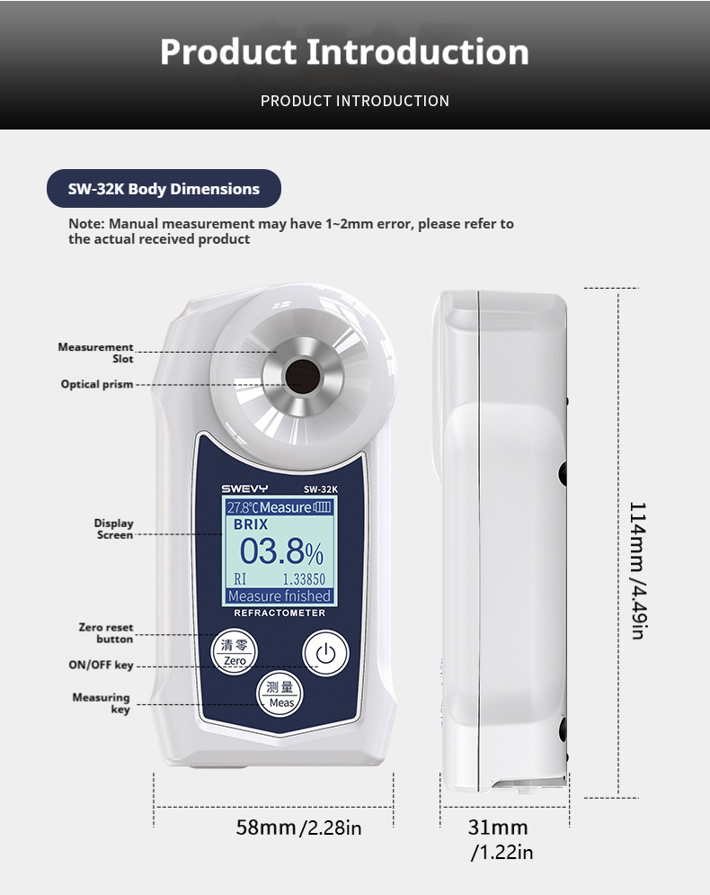 SWEVY SW32K Digitale Refractom - Refractometer Salinity recensie en prijs